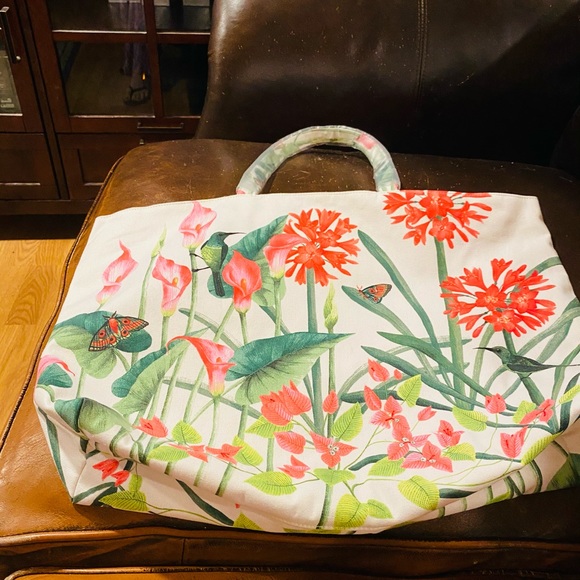 Estee Lauder Handbags - Estée Lauder Orange Flower & Butterfly 🦋 Tote